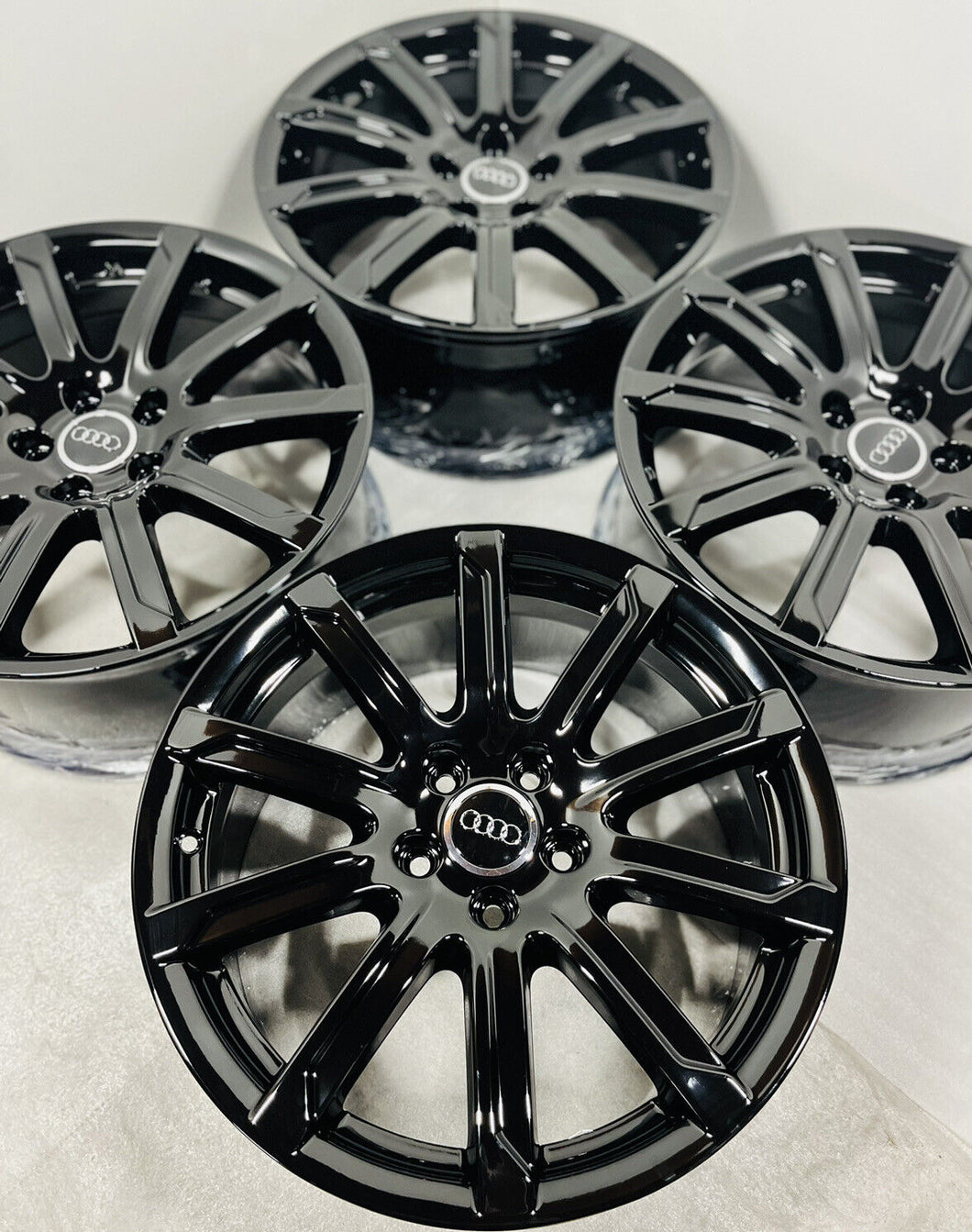 OEM 18” x 8” Audi A4 S4 Factory Wheels Rims Set Black Gloss